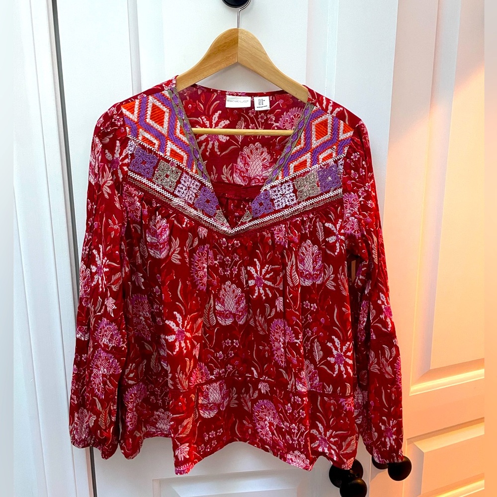 Rachel Zoe Boho long sleeve embroidered blouse, NWOT